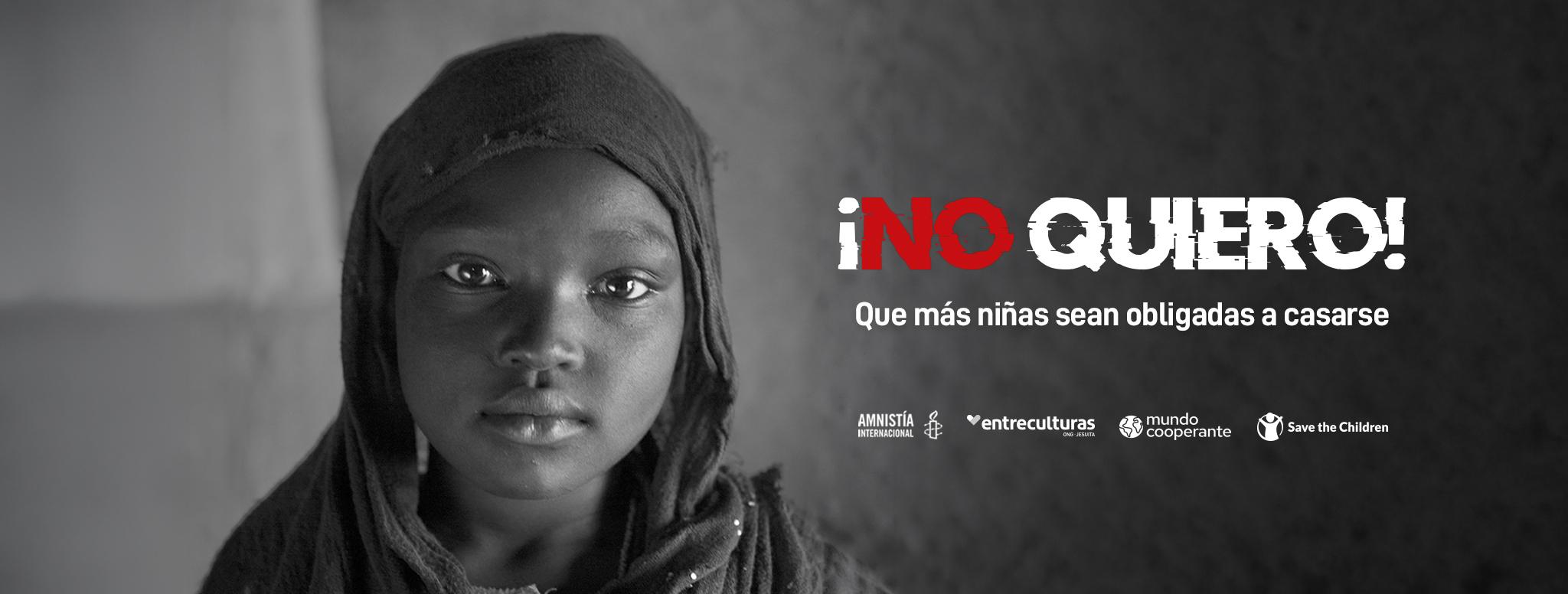 Imagen de campaña NO QUIERO contra el matrimonio infantil